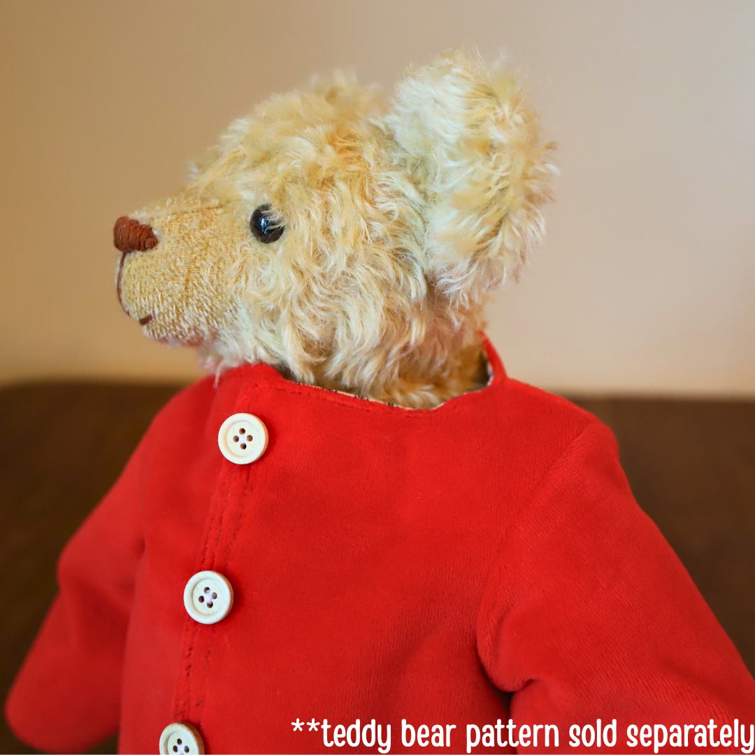 Ashbourne Coat for Teddies PDF Sewing Pattern