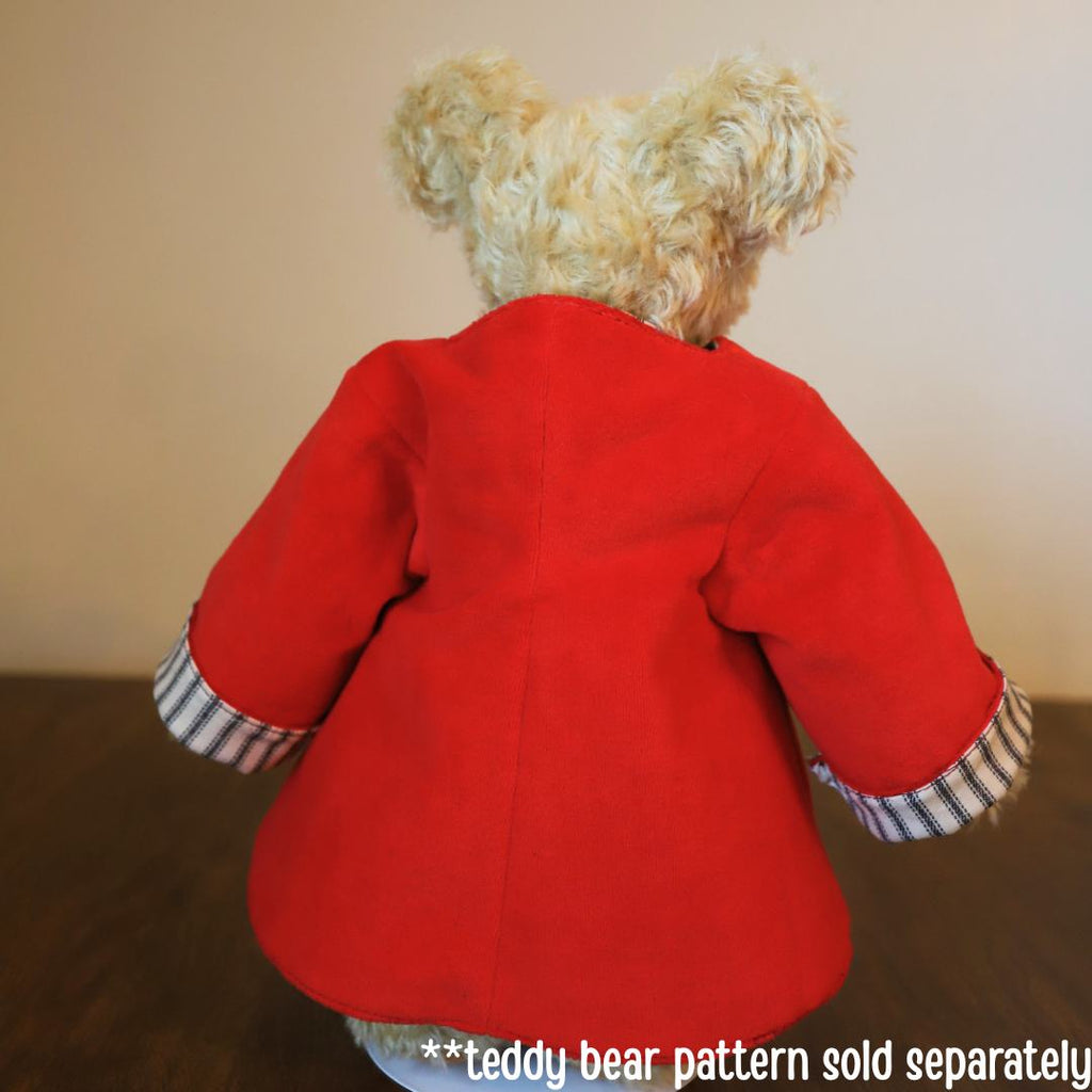 Ashbourne Coat for Teddies PDF Sewing Pattern