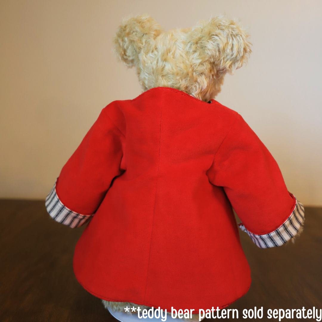 Ashbourne Coat for Teddies PDF Sewing Pattern